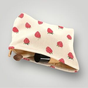 Strawberry Print Makeup Bag